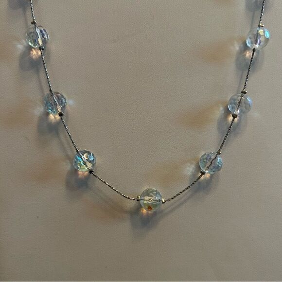 Elegant Silver Aurora Borealis Necklace and Earring Set - Picture 4 of 4